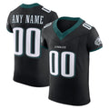 Custom P.Eagles Black Alternate Vapor F.U.S.E. Elite Football Jersey Marou