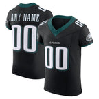 Custom P.Eagles Black Alternate Vapor F.U.S.E. Elite Football Jersey Marou