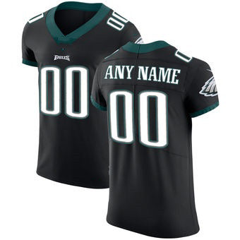 Custom P.Eagles Black Vapor Untouchable Elite Football Jersey Marou