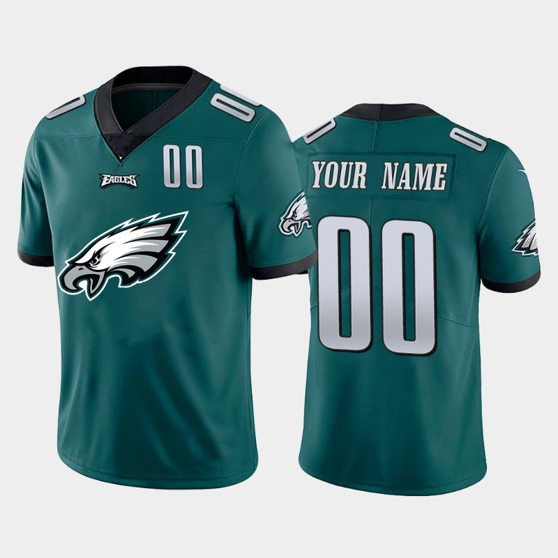 Custom P.Eagles Green Team Big Logo Number Vapor Untouchable Limited Football Jersey Marou