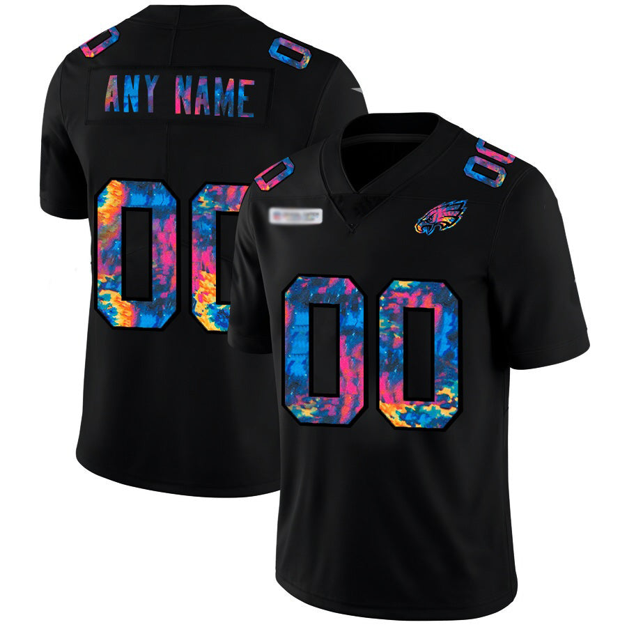 Custom P.Eagles Multi-Color Black 2020 Crucial Catch Vapor Untouchable Limited Football Jersey Marou