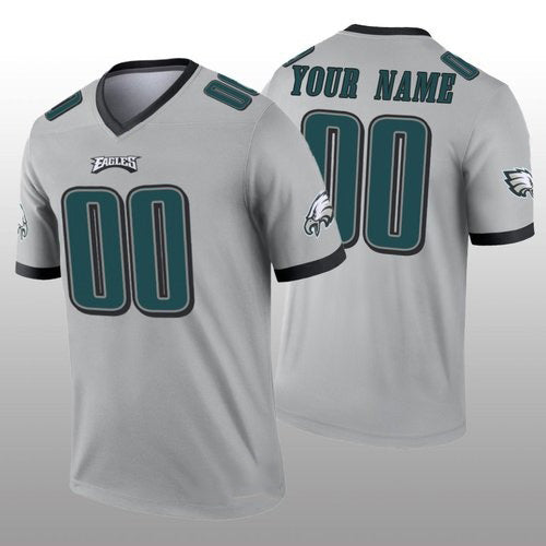 Custom P.Eagles Silver Inverted Legend Football Jersey Marou