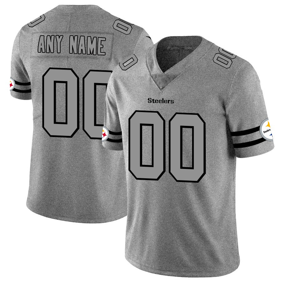Custom P.Steelers 2019 Gray Gridiron Gray Vapor Untouchable Limited Football Jersey Marou