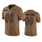 Custom P.Steelers Active Player 2023 Brown Salute To Setvice Limited Stitched Football Jersey Marou