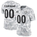 Custom P.Steelers Active Player 2024 F.U.S.E Arctic Camo Salute To Service Limited Stitched Football Jersey Marou