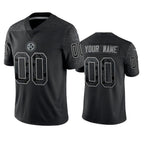 Custom P.Steelers Active Player Reflective Limited Stitched Football Jersey Marou