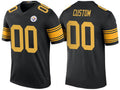 Custom P.Steelers Black Color Rush Legend Limited Football Jersey Marou
