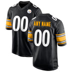 Custom P.Steelers Black Game Football Jersey Marou