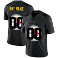 Custom P.Steelers Black Team Logo Dual Overlap Limited Football Jersey Marou