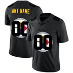 Custom P.Steelers Black Team Logo Dual Overlap Limited Football Jersey Marou