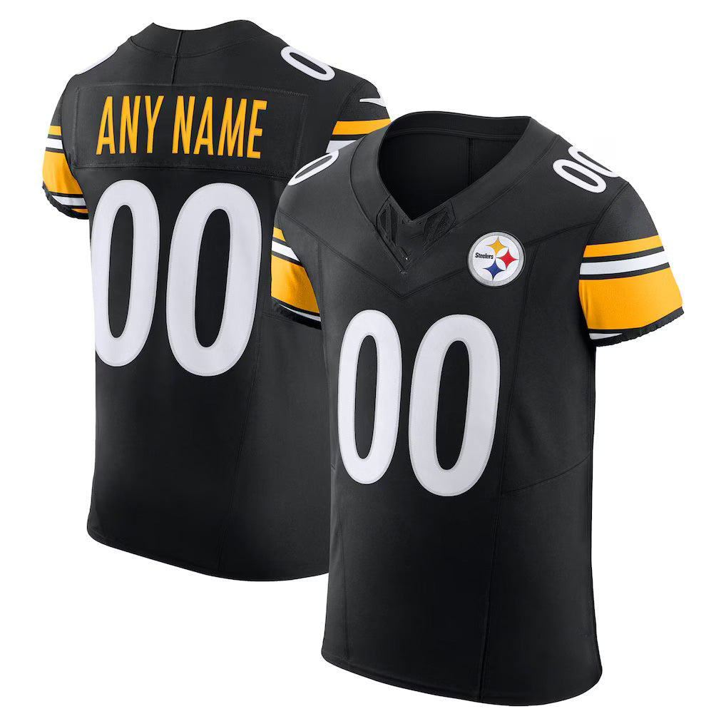 Custom P.Steelers Black Vapor F.U.S.E. Elite Football Jersey Marou