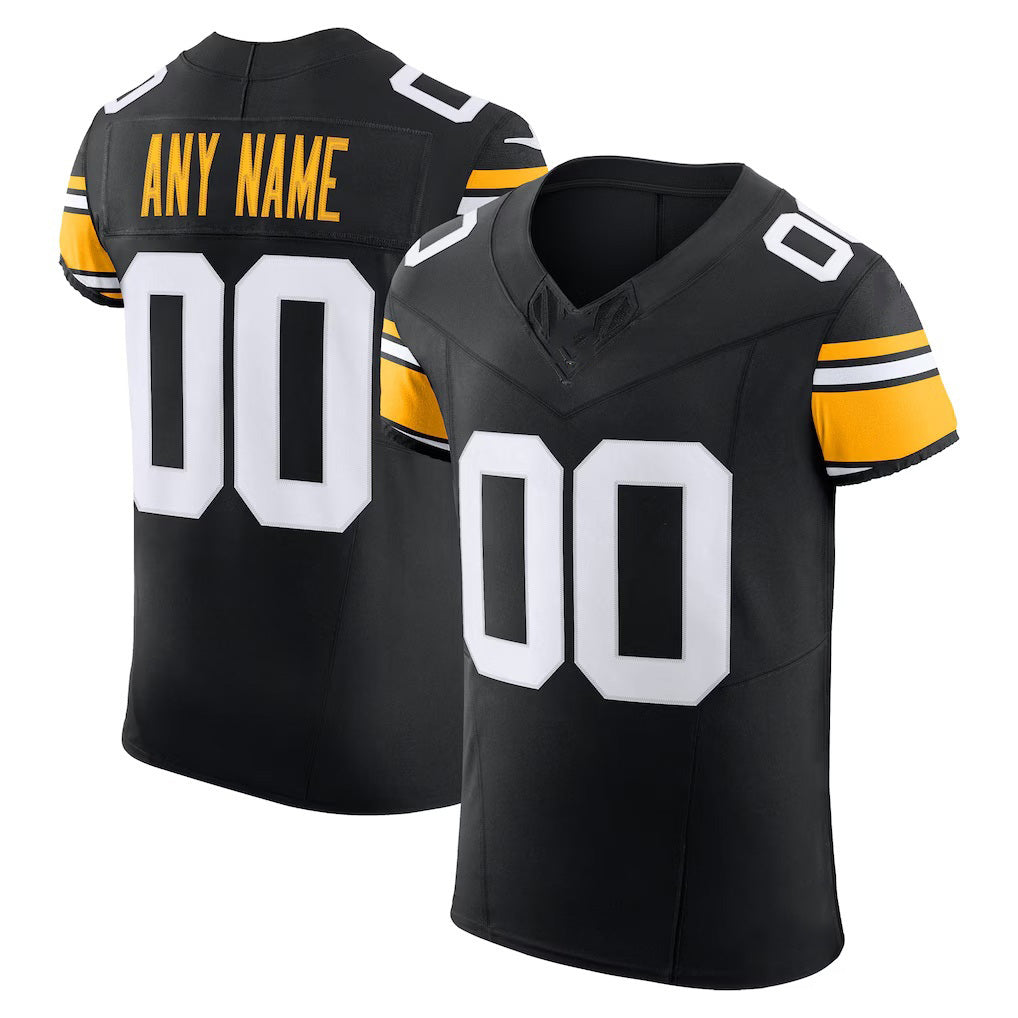 Custom P.Steelers Black Vapor F.U.S.E. Elite Football Jersey Marou 2