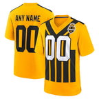 Custom P.Steelers Gold Alternate 1933 Throwback Game Football Jersey Marou