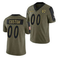 Custom P.Steelers Olive ACTIVE PLAYER 2021 Salute To Service Limited Stitched Football Jersey Marou
