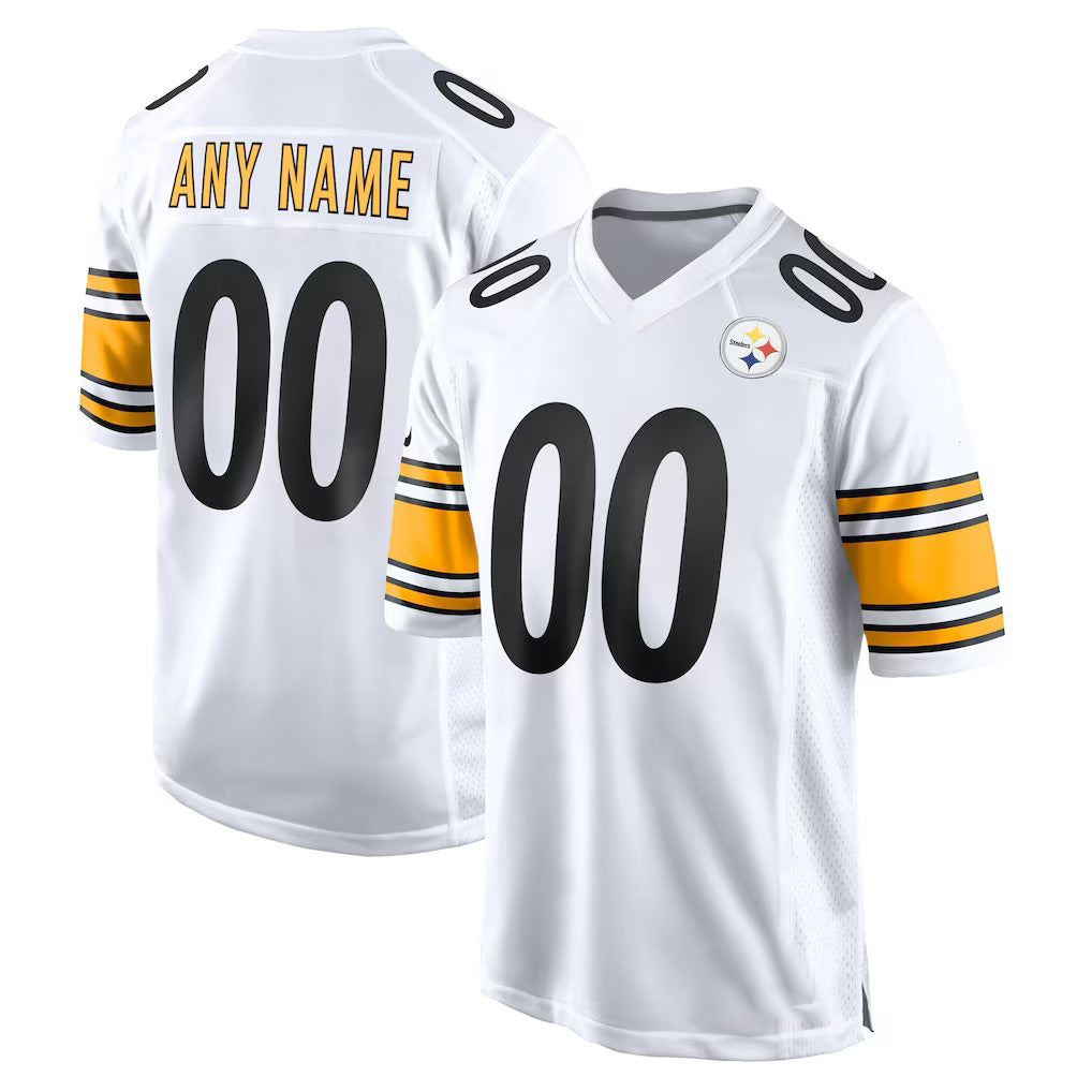 Custom P.Steelers White Game Football Jersey Marou