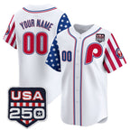 Custom Philadelphia Phillies America 250 Edition Vapor Premier Limited White Stitched Baseball Jersey