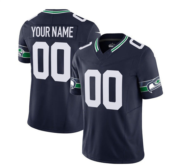 Custom S.Seahawks Active Player 2023 F.U.S.E. Navy Limited Stitched Football Jersey Marou