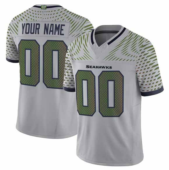 Custom S.Seahawks Active Player Gray 2025 F.U.S.E. “Rivalriesâ€?Vapor Untouchable Limited Stitched Jersey