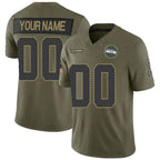 Custom S.Seahawks Active Player Olive 2025 F.U.S.E. Salute to Service Limited Stitched Football Jersey Marou