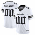 Custom S.Seahawks Active Player White 2025 F.U.S.E. 'Gothic Rain City Shadows Edition' Vapor Limited Stitched Jersey