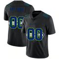 Custom S.Seahawks Black Team Logo Dual Overlap Limited Football Jersey Marou