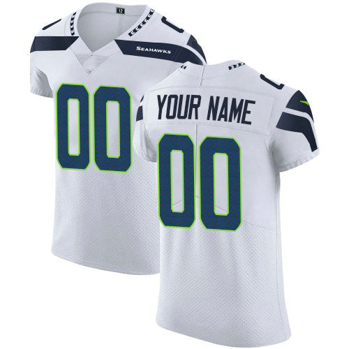 Custom S.Seahawks Elite White Vapor Untouchable Football Jersey Marou