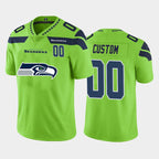Custom S.Seahawks Green Team Big Logo Number Vapor Untouchable Limited Football Jersey Marou