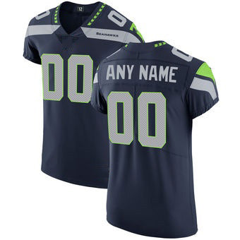 Custom S.Seahawks Navy Vapor Untouchable Elite Football Jersey Marou