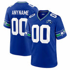 Custom S.Seahawks Royal 50th Season Throwback Game Jersey