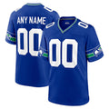 Custom S.Seahawks Royal Throwback Football Jersey Marou
