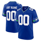 Custom S.Seahawks Royal Throwback Football Jersey Marou
