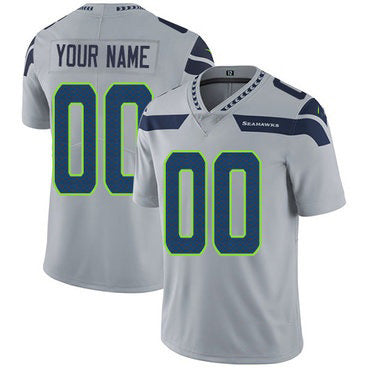 Custom S.Sehawks Gray Vapor Untouchable Player Limited Football Jersey Marou