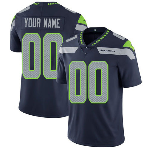 Custom S.Sehawks Navy Vapor Untouchable Player Limited Football Jersey Marou