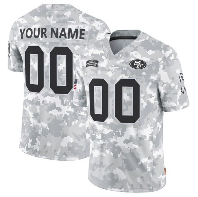 Custom SF.49ers Active Player 2024 F.U.S.E Arctic Camo Salute To Service Limited Stitched Football Jersey Marou