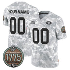 Custom SF.49ers Active Player 2024 F.U.S.E Arctic Camo Salute To Service Limited Stitched Football Jersey 1775 Patch