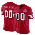 Custom SF.49ers Active Player New Red 2024 F.U.S.E. LVIII Patch Vapor Untouchable Limited Stitched Football Jersey Marou