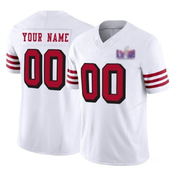 Custom SF.49ers Active Player New White 2024 F.U.S.E. LVIII Patch Vapor Untouchable Limited Stitched Football Jersey Marou