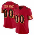 Custom SF.49ers Active Player Red Gold 2025 F.U.S.E. “Rivalriesâ€?Vapor Limited Stitched Jersey