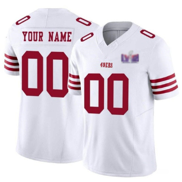 Custom SF.49ers Active Player White 2024 F.U.S.E. LVIII Patch Vapor Untouchable Limited Stitched Football Jersey Marou