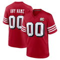 Custom SF.49ers Red 80th Anniversary Alternate Game Football Jersey