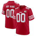 Custom SF.49ers Scarlet 80th Anniversary Game Football Jersey