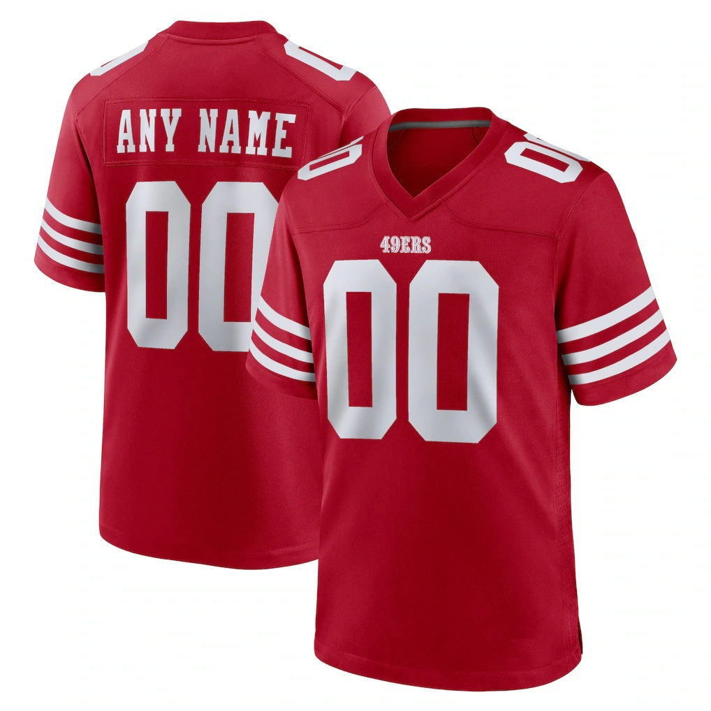 Custom SF.49ers Scarlet Football Jersey Marou