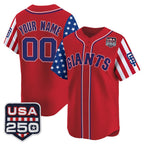 Custom San Francisco Giants America 250 Edition Vapor Premier Limited Red Stitched Baseball Jersey