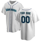 Custom Seattle Mariners White Home Replica Baseball Jersey