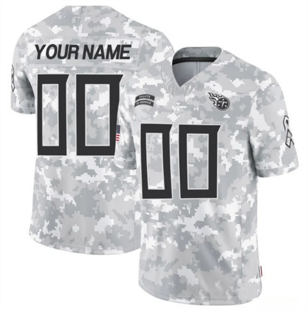 Custom T.Titans 2024 F.U.S.E Arctic Camo Salute To Service Limited Stitched Football Jersey