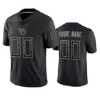 Custom T.Titans Active Player Black Reflective Limited Stitched Football Jersey Marou