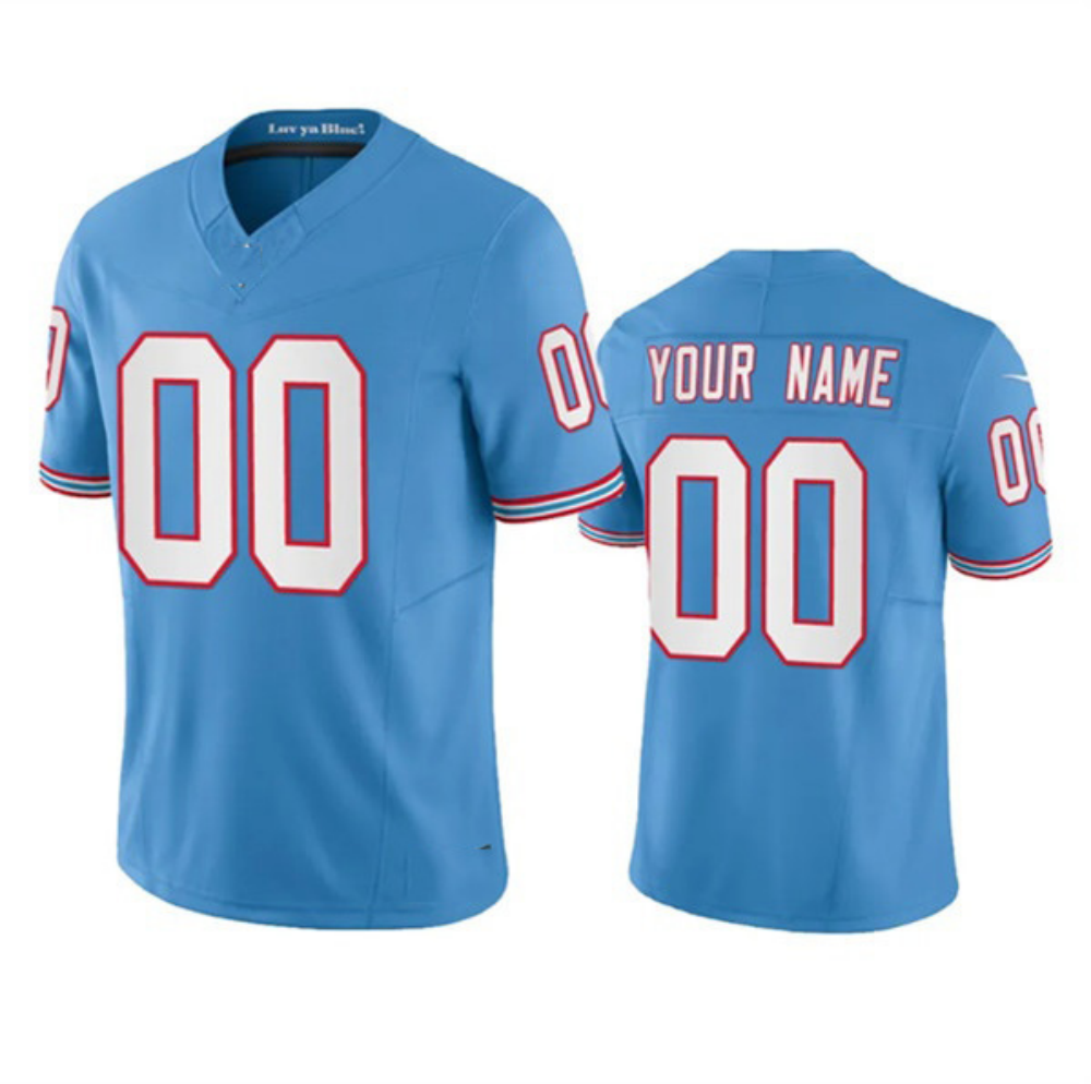 Custom T.Titans Light Blue F.U.S.E. Vapor Limited Throwback Stitched Football Jersey