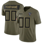 Custom T.Titans Olive 2025 F.U.S.E. Salute to Service Limited Stitched Football Jersey