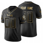 Custom T.Titans Black Golden Limited 100 Football Jersey Marou