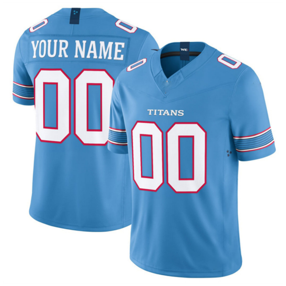 Custom T.Titans Light Blue 2026 F.U.S.E. Vapor Limited Stitched Football Jersey